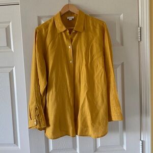 J. Jill Mustard Yellow Long-Sleeve Button-Down Shirt